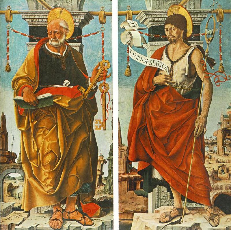 COSSA, Francesco del St Peter and St John the Baptist (Griffoni Polyptych) drg Sweden oil painting art